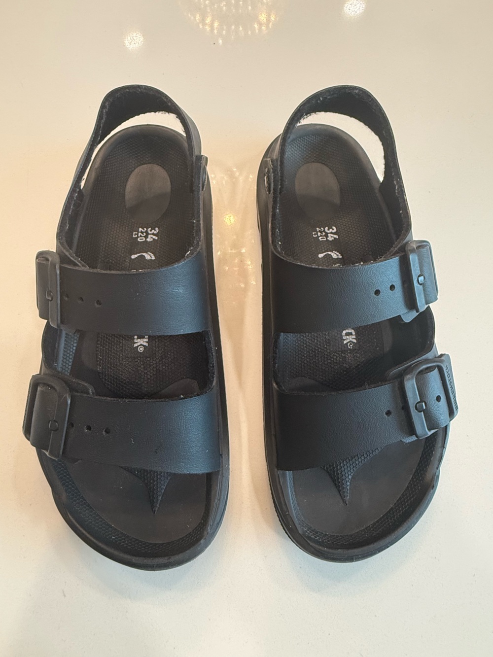 Birkenstock Mogami Kids Black Double-Strap Backstrap Sandals